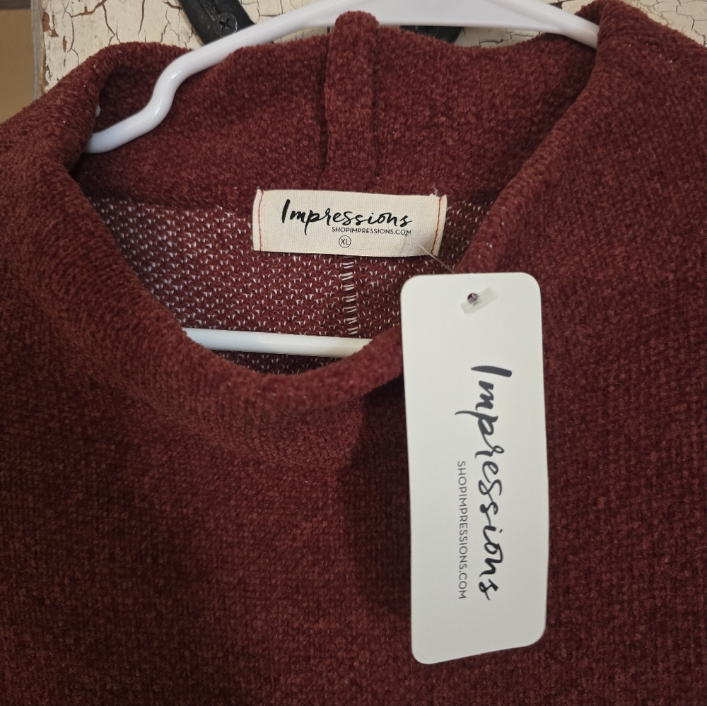 Women's New IMPRESSIONS oversize Inside Out Sweater Sz. XL Extra Large! - Picture 3 of 5
